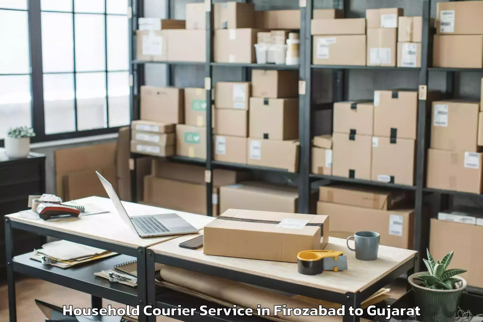 Quality Firozabad to Dhanera Household Courier